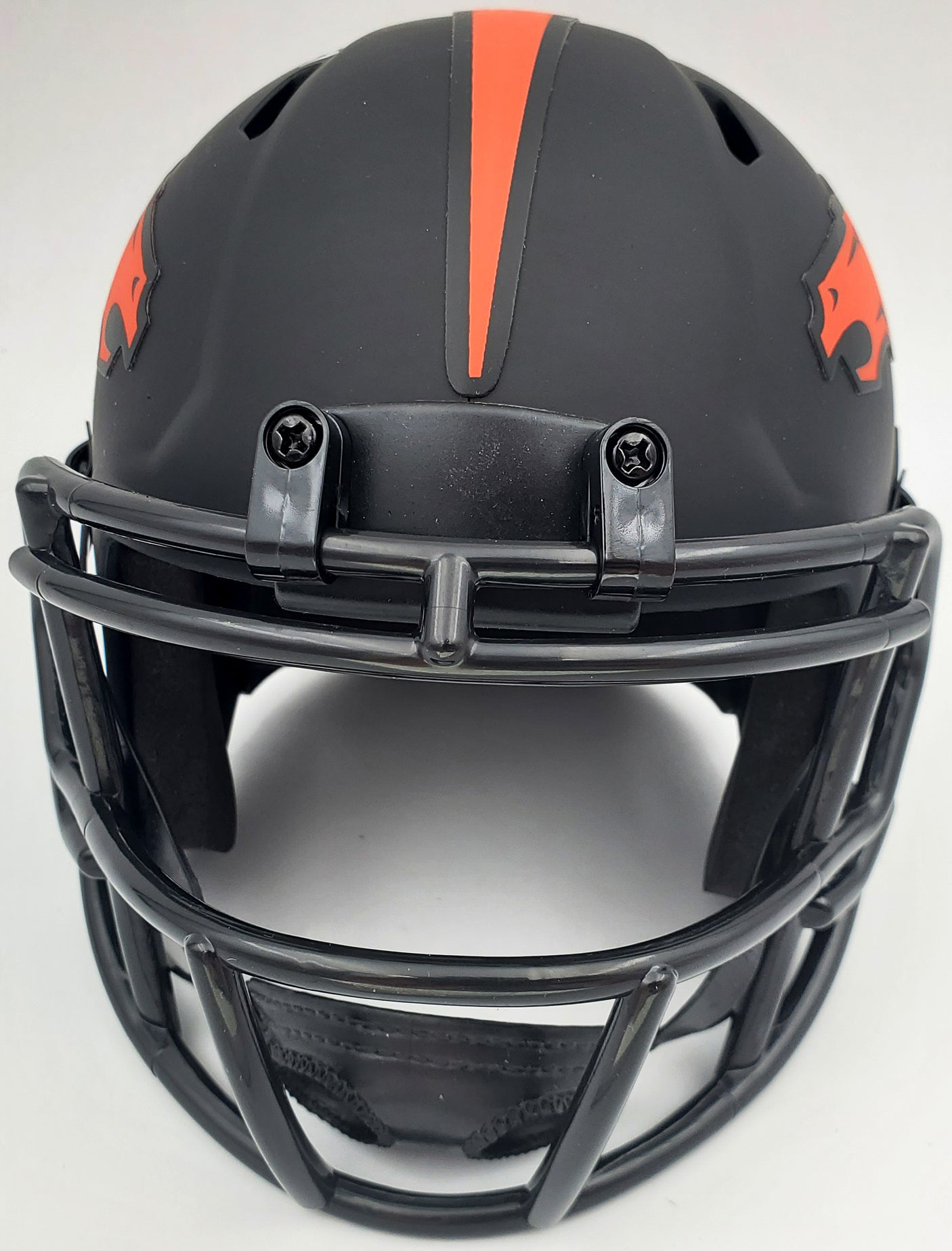 Steve Atwater Autographed Eclipse Black Denver Broncos Speed Mini Helmet Beckett BAS Stock #177485