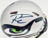Russell Wilson Autographed AMP Seattle Seahawks Speed Mini Helmet In Blue RW Holo Stock #159115