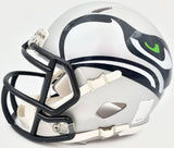 Russell Wilson Autographed AMP Seattle Seahawks Speed Mini Helmet In Blue RW Holo Stock #159115