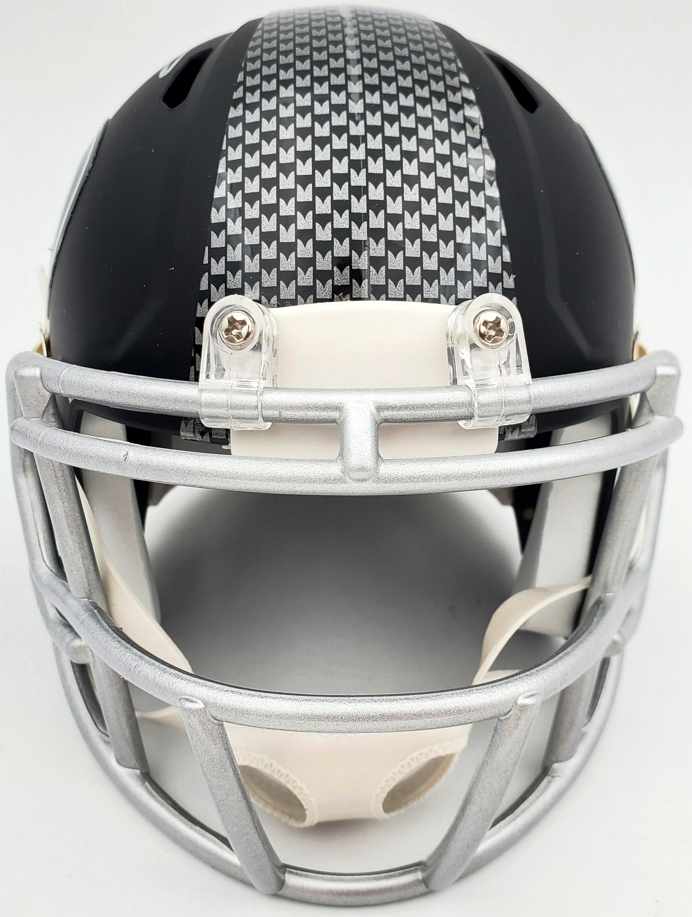 Russell Wilson Autographed Seattle Seahawks Matte Black Speed Mini Helmet In Silver RW Holo Stock #145843