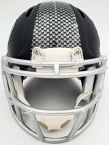 Russell Wilson Autographed Seattle Seahawks Matte Black Speed Mini Helmet In Silver RW Holo Stock #145843