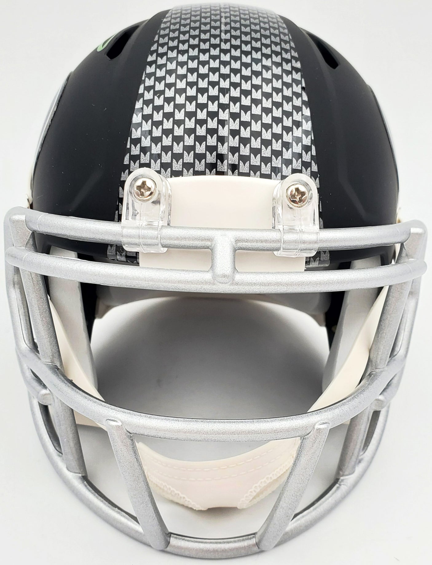 Russell Wilson Autographed Seattle Seahawks Matte Black Speed Mini Helmet In Green RW Holo Stock #145787