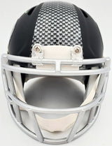 Russell Wilson Autographed Seattle Seahawks Matte Black Speed Mini Helmet In Green RW Holo Stock #145787