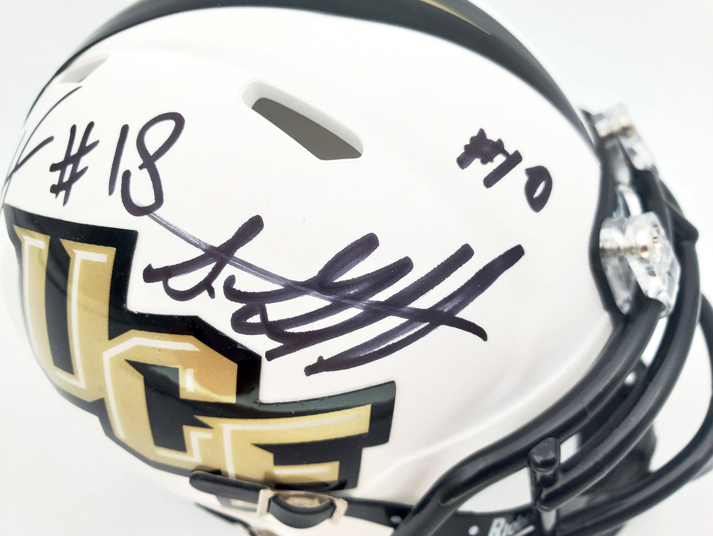 Shaquem & Shaquill Griffin Autographed UCF Golden Knights White Speed Mini Helmet MCS Holo Stock #134377