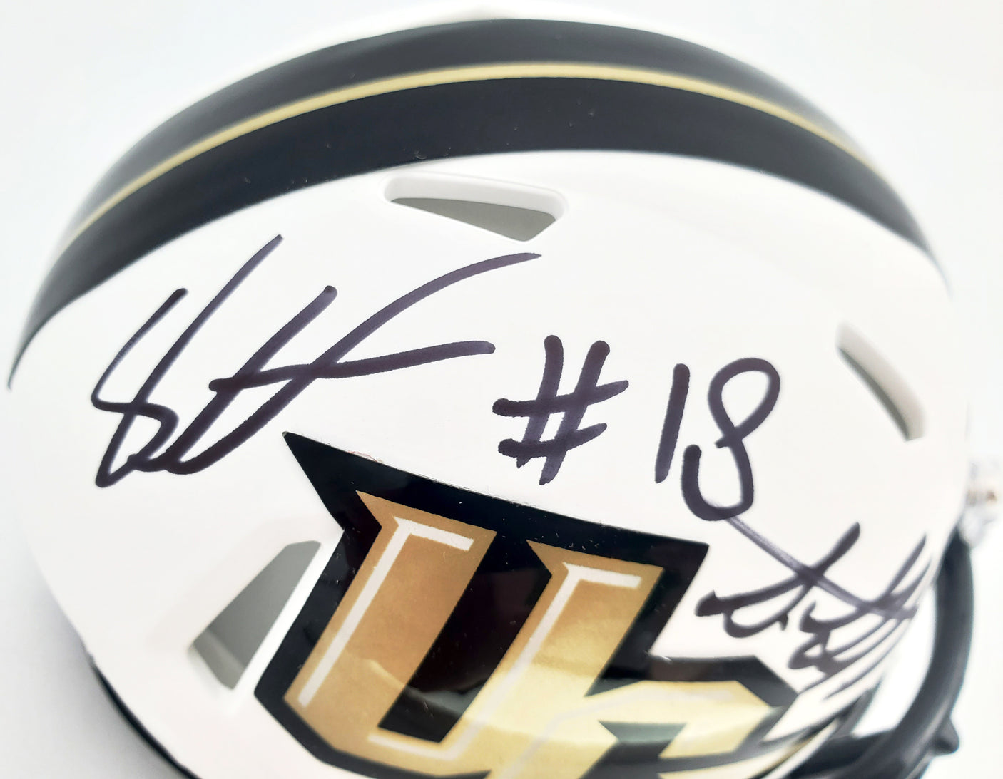 Shaquem & Shaquill Griffin Autographed UCF Golden Knights White Speed Mini Helmet MCS Holo Stock #134377