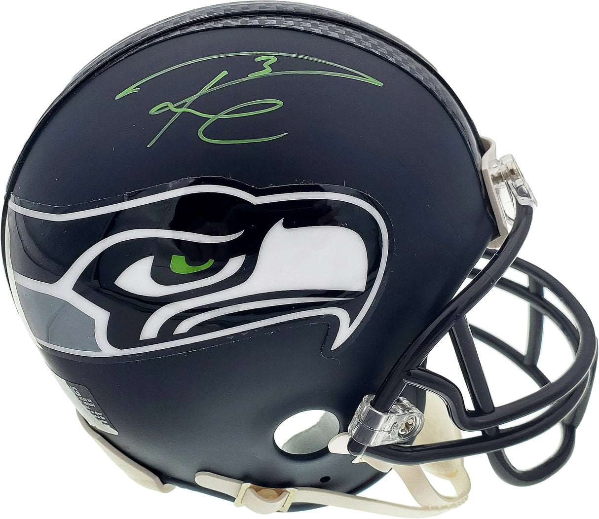 Russell Wilson Autographed Seattle Seahawks Mini Helmet In Green RW Holo Stock #71470