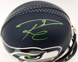 Russell Wilson Autographed Seattle Seahawks Mini Helmet In Green RW Holo Stock #71470