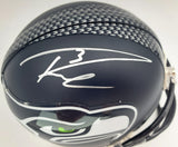Russell Wilson Autographed Seattle Seahawks Mini Helmet In Silver RW Holo Stock #71469