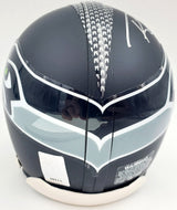 Russell Wilson Autographed Seattle Seahawks Mini Helmet In Silver RW Holo Stock #71469