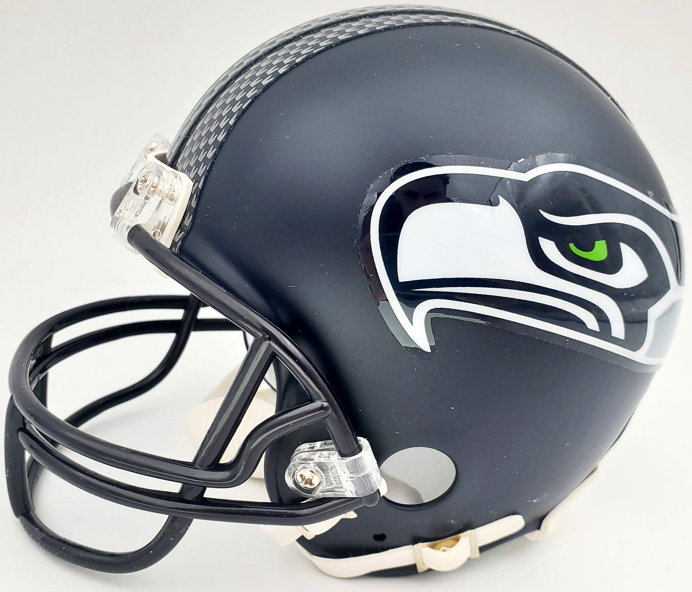 Russell Wilson Autographed Seattle Seahawks Mini Helmet In Silver RW Holo Stock #71469