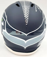 Russell Wilson Autographed Seattle Seahawks Speed Mini Helmet In Silver RW Holo Stock #71468