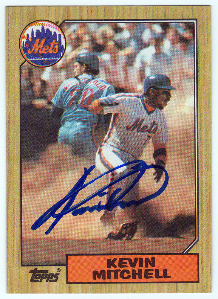 Kevin Mitchell Signed New York Mets 1987 Topps Rookie Baseball Card #653