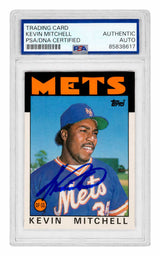 Kevin Mitchell Signed New York Mets 1986 Topps Traded Rookie Baseball Card #74T - (PSA Encapsulated)