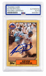 Kevin Mitchell Signed New York Mets 1987 Topps Rookie Baseball Card #653 - (PSA Encapsulated)