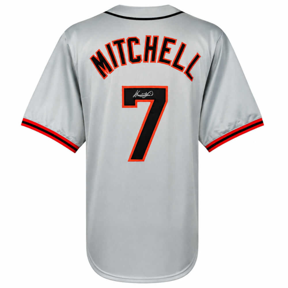 Kevin Mitchell Signed Grey Throwback Custom Baseball Jersey
