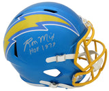 Ron Mix Signed Chargers FLASH Riddell Full Size Speed Replica Helmet w/HOF 1979