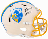 Ron Mix Signed Chargers RETRO Riddell Full Size Speed Replica Helmet w/HOF'79