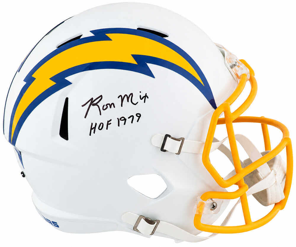 Ron Mix Signed Chargers Color Rush Royal Blue Riddell Full Size Speed Replica Helmet w/HOF'79