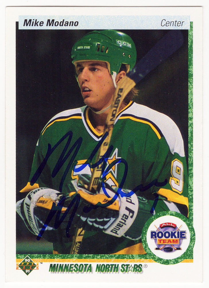 Mike Modano Signed Minnesota North Stars 1990-91 Upper Deck Hockey Rookie Card #346