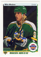 Mike Modano Signed Minnesota North Stars 1990-91 Upper Deck Hockey Rookie Card #346