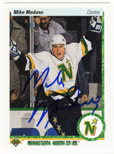 Mike Modano Signed Minnesota North Stars 1990-91 Upper Deck Hockey Rookie Card #46