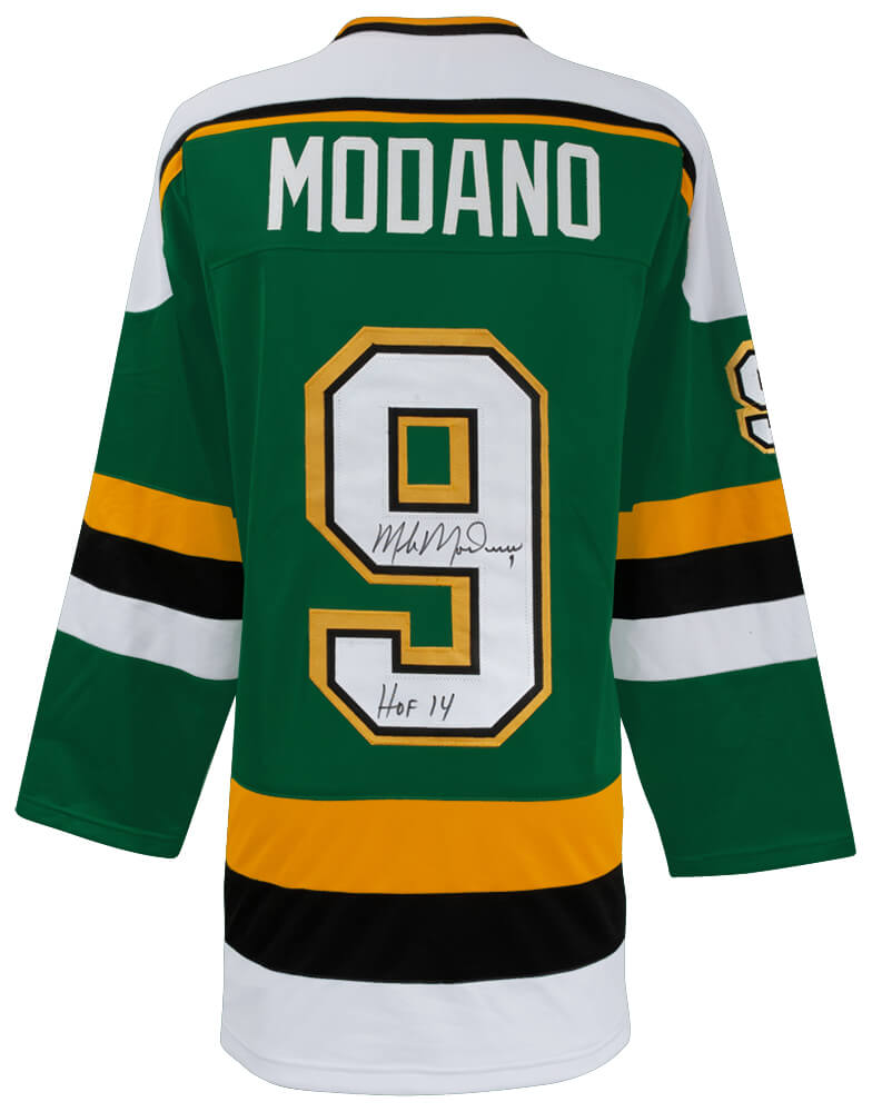 Mike Modano Signed Green Custom Hockey Jersey w/HOF'14