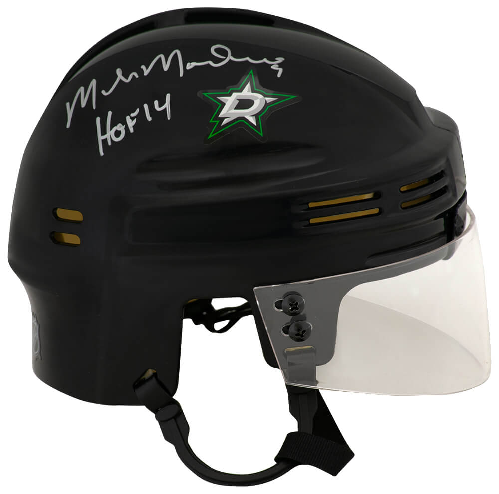 Mike Modano Signed Dallas Stars Black Hockey Mini Helmet w/HOF'14