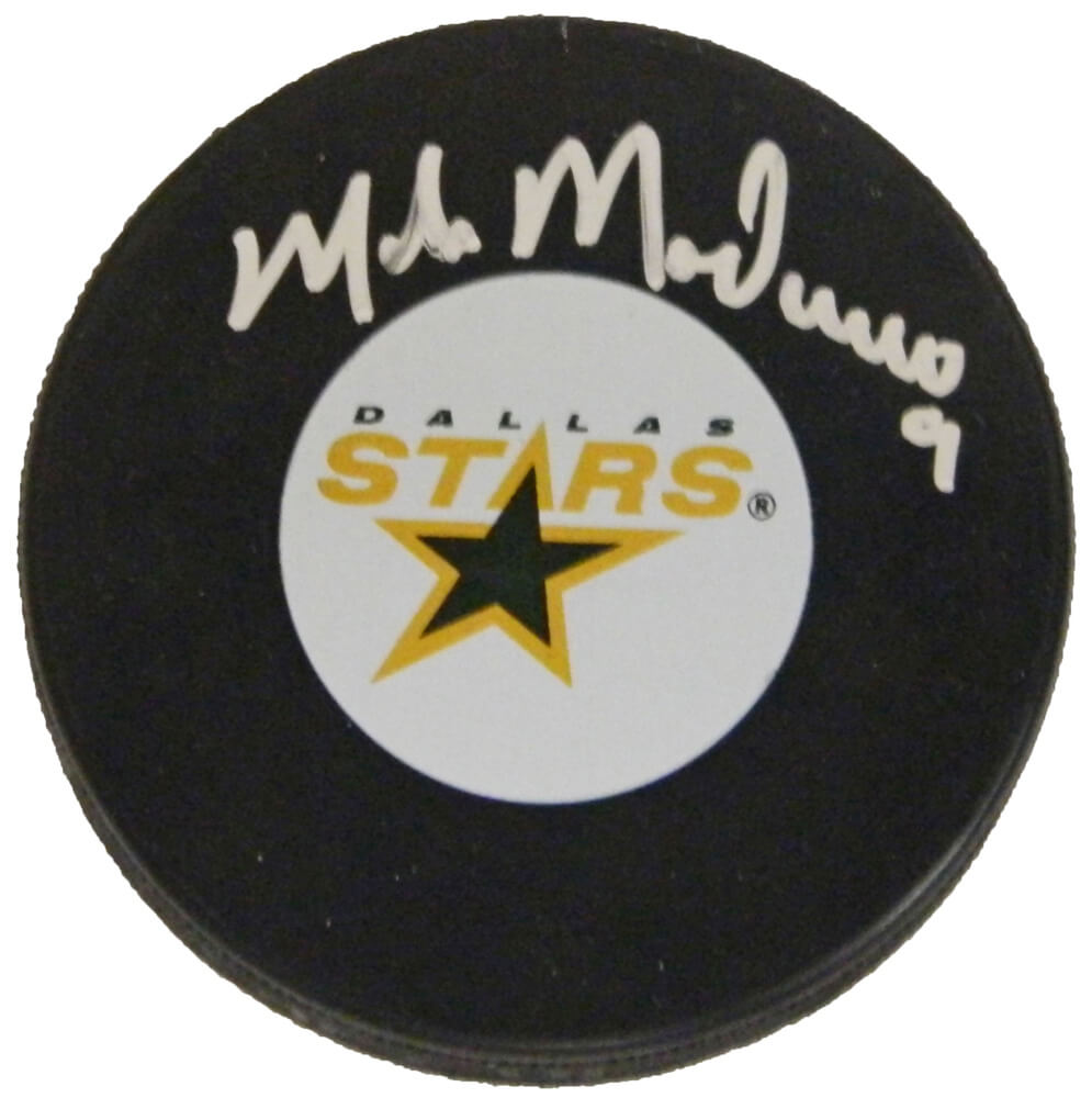 Mike Modano Signed Dallas Stars Logo Hockey Puck