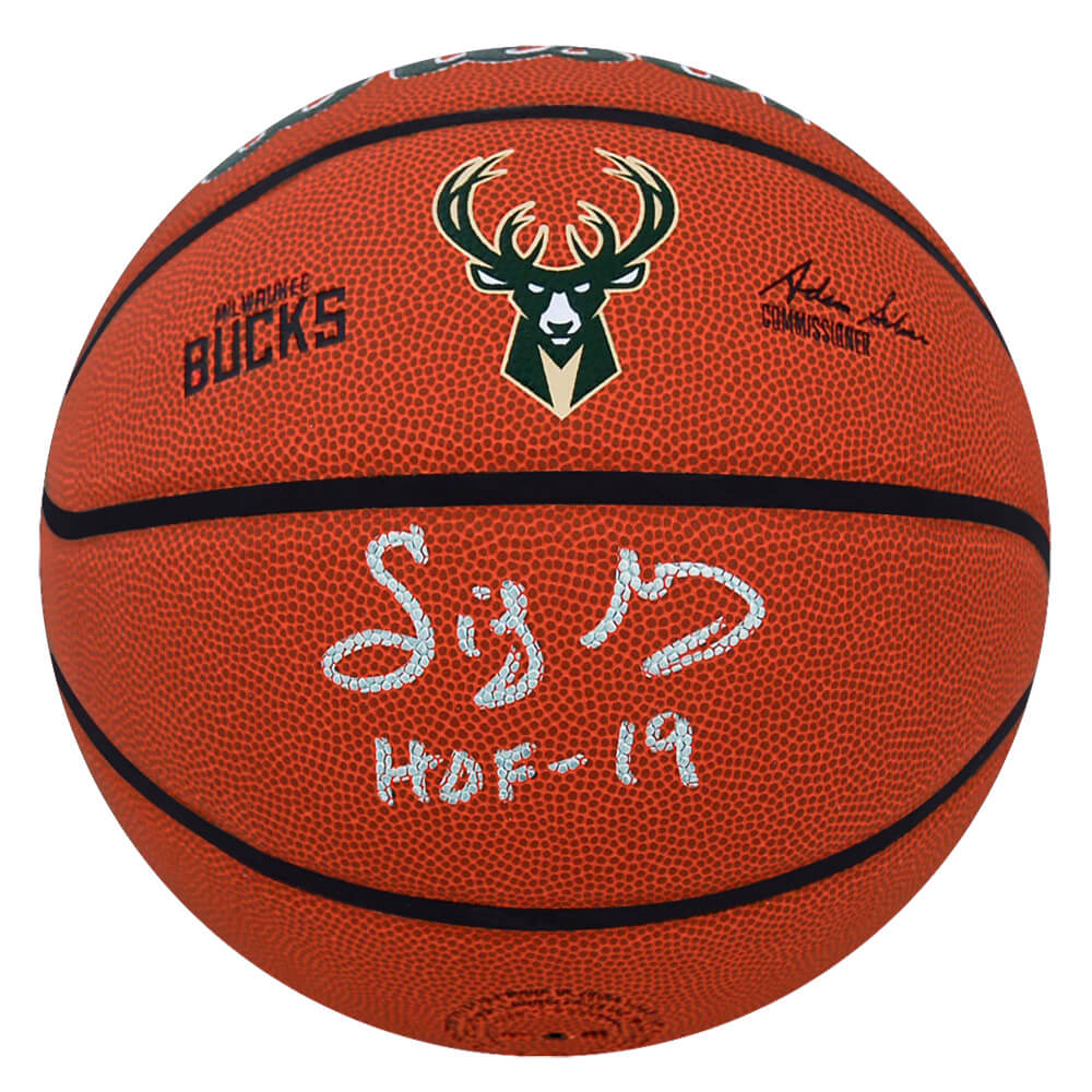 Sidney Moncrief Signed Milwaukee Bucks Logo Wilson NBA Basketball w/HOF'19