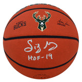 Sidney Moncrief Signed Milwaukee Bucks Logo Wilson NBA Basketball w/HOF'19