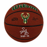 Sidney Moncrief Signed Milwaukee Bucks Logo Wilson Alliance NBA Basketball w/HOF'19