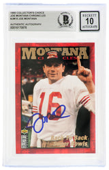 Joe Montana Signed 49ers 1995 Upper Deck Collector's Choice Chronicles Football Card #JM10 - (Beckett - Auto Grade 10)