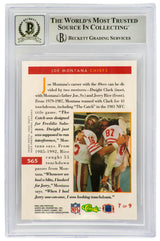 Joe Montana Signed 49ers 1993 Pro Line Profiles Football Card #565 - (Beckett - Auto Grade 10)