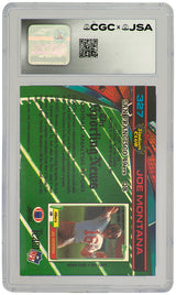 Joe Montana Signed 49ers 1991 Stadium Club Football Trading Card #327 - (CGC x JSA Encapsulated)