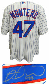 Miguel Montero Signed Chicago Cubs White Pinstripe Majestic Replica Jersey