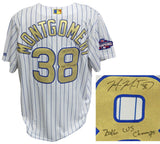 Mike Montgomery Signed Chicago Cubs White Pinstripe Gold World Series Champs Majestic Jersey w/2016 WS Champs