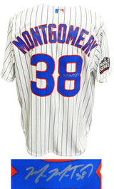 Mike Montgomery Signed Chicago Cubs White Pinstripe 2016 World Series Patch Majestic Jersey