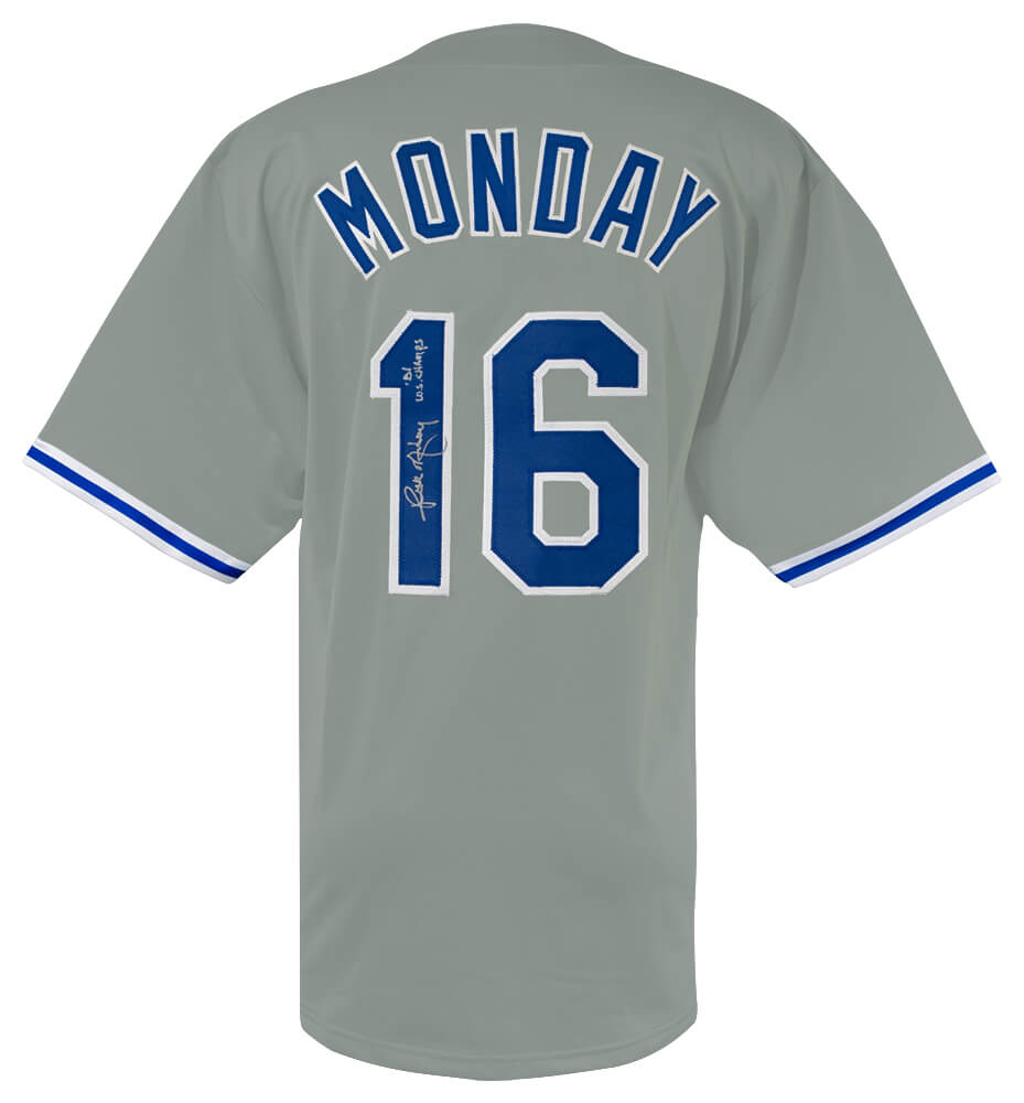 Rick Monday Signed Grey Custom Baseball Jersey w/81 WS Champs