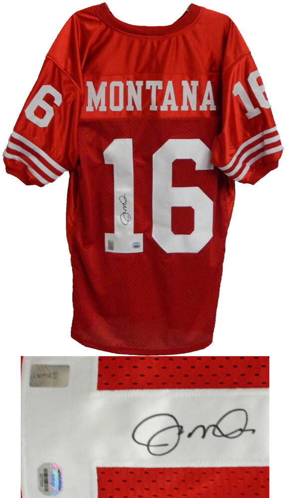 Joe Montana Signed Red Throwback Custom Jersey