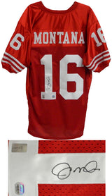 Joe Montana Signed Red Throwback Custom Jersey