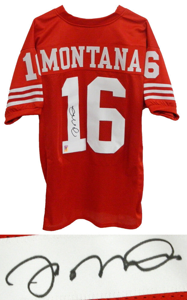 Joe Montana Signed Red Throwback Custom Football Jersey