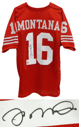 Joe Montana Signed Red Throwback Custom Football Jersey
