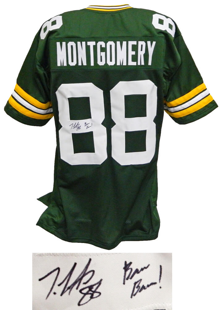 Ty Montgomery Signed Green Custom Football Jersey w/Bam Bam