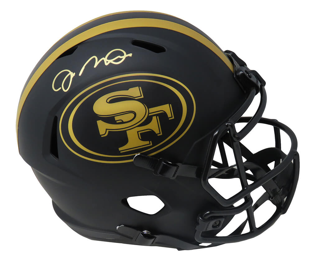Joe Montana Signed San Francisco 49ers Eclipse Black Matte Riddell Speed Full Size Replica Helmet