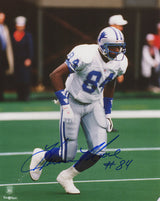 Herman Moore Signed Detroit Lions White Jersey Action 8x10 Photo