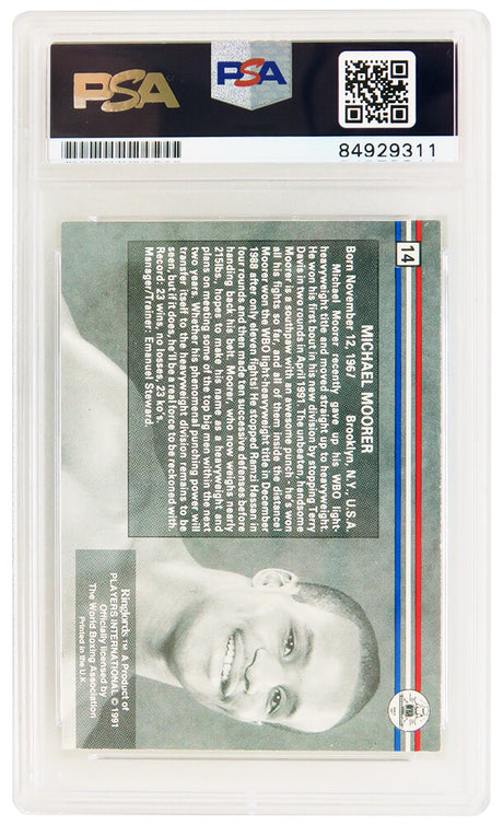 Michael Moorer Signed 1991 Ringlords Boxing Trading Card #14 - (PSA Encapsulated)