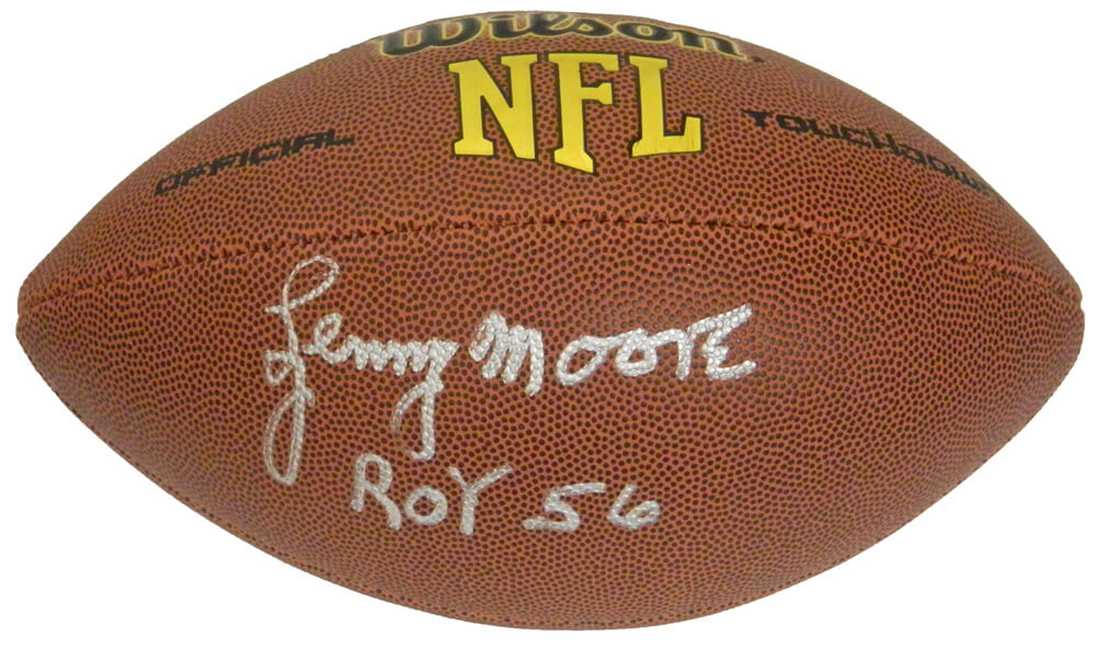 Lenny Moore Signed Wilson Touchdown Full Size NFL Football w/ROY 56