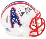 Warren Moon Signed Houston Oilers Throwback Riddell Speed Mini Helmet w/HOF'06