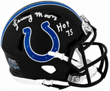 Lenny Moore Signed Colts 2023 Alternate Black Riddell Speed Mini Helmet w/HOF'75