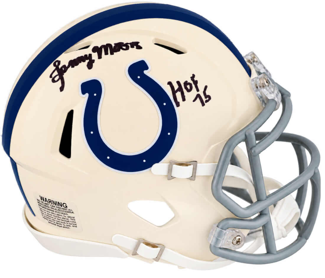 Lenny Moore Signed Colts RETRO Riddell Speed Mini Helmet w/HOF'75